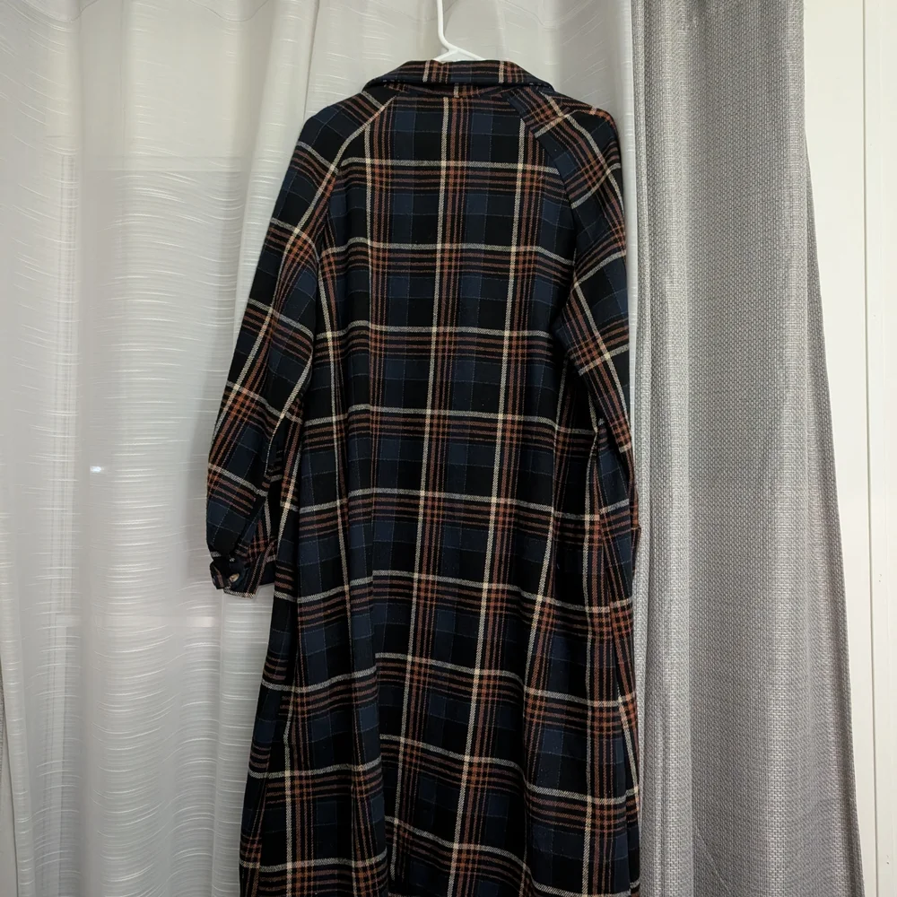 Plaid Button-Up Shirt Dress - Picture 3 of 3